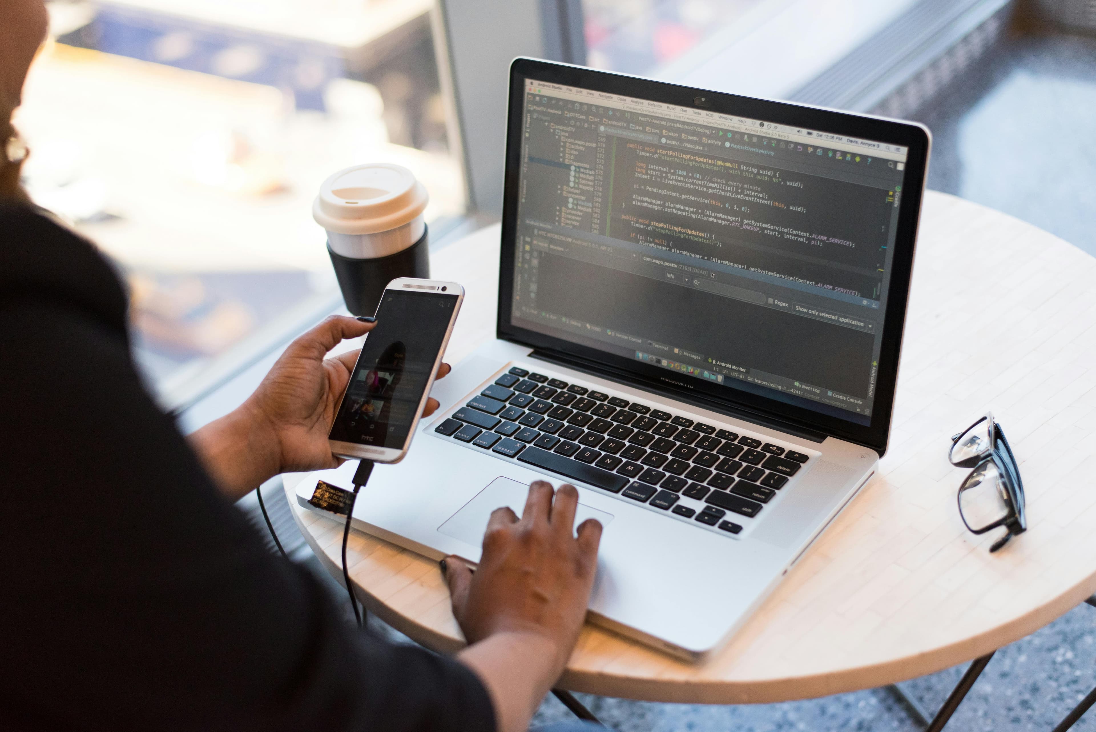Abstract code on a screen